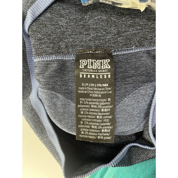 Victoria's Secret "PINK" Blue Seamless Leggings Women's Yoga Pants Gym Workout S - Picture 9 of 14